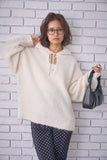 ブークレーキーネックフードトップス　IVORY