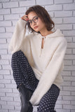 ブークレーキーネックフードトップス　IVORY