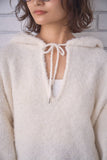 ブークレーキーネックフードトップス　IVORY