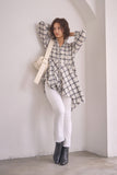 チェック裾アシメシャツ　IVORY