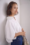 バルーン袖襟付きトップス　OFFWHITE