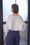 コットンケープ風アンサンブル　WHITE
