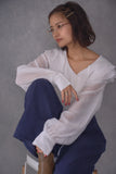 ラッセルカラーセミシアーブラウス　OFF WHITE