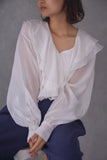 ラッセルカラーセミシアーブラウス　OFF WHITE