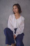 ラッセルカラーセミシアーブラウス　OFF WHITE