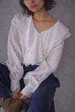 ラッセルカラーセミシアーブラウス　OFF WHITE