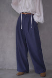 カルゼ　タックパンツ　NAVY