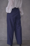 カルゼ　タックパンツ　NAVY