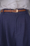 カルゼ　タックパンツ　NAVY