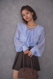 ラッセルカラーセミシアーブラウス　BLUE
