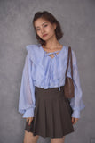 ラッセルカラーセミシアーブラウス　BLUE