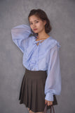 ラッセルカラーセミシアーブラウス　BLUE