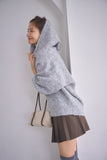 ブークレーキーネックフードトップス　GRAY