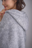 ブークレーキーネックフードトップス　GRAY