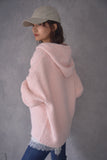 ブークレーキーネックフードトップス　PINK