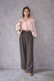ツイルパイピングカーブパンツ　BROWN