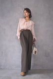 ツイルパイピングカーブパンツ　BROWN