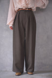 ツイルパイピングカーブパンツ　BROWN
