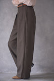 ツイルパイピングカーブパンツ　BROWN