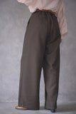 ツイルパイピングカーブパンツ　BROWN