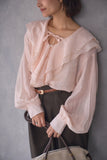 ラッセルカラーセミシアーブラウス　PINK