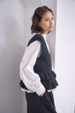 ２WAYモヘアフリルベスト　BLACK