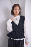２WAYモヘアフリルベスト　BLACK