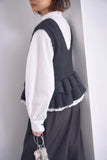 ２WAYモヘアフリルベスト　BLACK