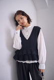 ２WAYモヘアフリルベスト　BLACK