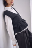 ２WAYモヘアフリルベスト　BLACK