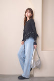 2wayフリルニットトップス　BLACK