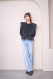 2wayフリルニットトップス　BLACK
