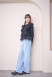 2wayフリルニットトップス　BLACK