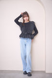 2wayフリルニットトップス　BLACK