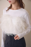 2wayチュールロングTシャツ　IVORY
