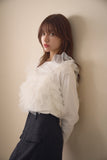 2wayチュールロングTシャツ　IVORY