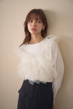 2wayチュールロングTシャツ　IVORY