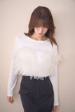 2wayチュールロングTシャツ　IVORY
