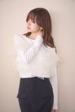 2wayチュールロングTシャツ　IVORY