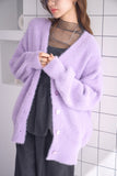 フェザーカーディガン　PURPLE