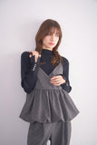 フロッキードットプリントバルーンキャミソール　GRAY