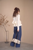 フリルティアードニットトップス　IVORY