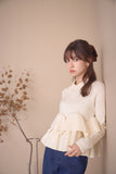 フリルティアードニットトップス　IVORY
