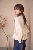 フリルティアードニットトップス　IVORY