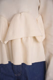 フリルティアードニットトップス　IVORY