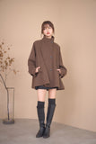 スタンドカラーケープコート　BROWN