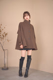 スタンドカラーケープコート　BROWN