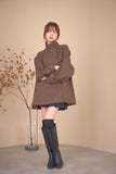 スタンドカラーケープコート　BROWN