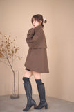 スタンドカラーケープコート　BROWN