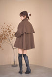 スタンドカラーケープコート　BROWN